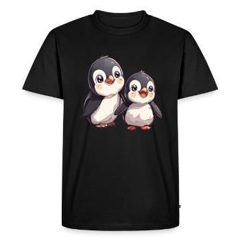 Pingouin Kawaii Pingouin mignon - T-shirt Premium bio Homme - noir - Devant - Nico (187cm)