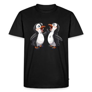 Pingouin Kawaii Pingouin mignon - T-shirt Premium bio Homme - noir - Devant - Nico (187cm)