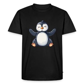 Penguin Kawaii Penguin Cute - Men's Premium Organic T-Shirt - black - Front - Nico (187cm)