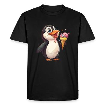Pingouin Glace Kawaii Pingouin Mignon - T-shirt Premium bio Homme - noir - Devant - Nico (187cm)