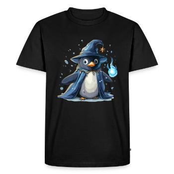 Pingouin Sorcier Kawaii Pingouin Mignon - T-shirt Premium bio Homme - noir - Devant - Nico (187cm)