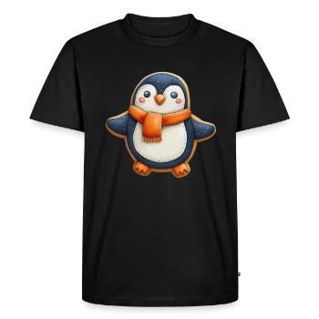 Penguin Gingerbread Christmas Penguin Cute - Men's Premium Organic T-Shirt - black - Front - Nico (187cm)