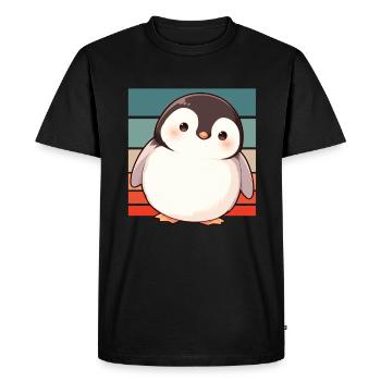 Penguin Kawaii Penguin Cute - Men's Premium Organic T-Shirt - black - Front - Nico (187cm)