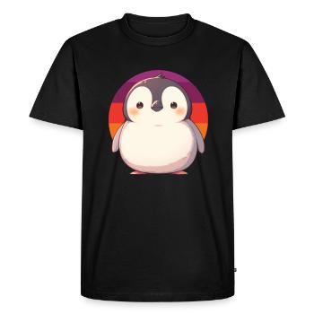 Penguin Kawaii Penguin Cute - Men's Premium Organic T-Shirt - black - Front - Nico (187cm)