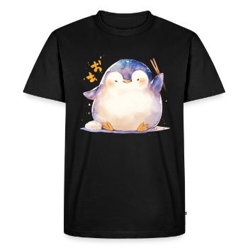 Penguin Kawaii Penguin Cute - Men's Premium Organic T-Shirt - black - Front - Nico (187cm)
