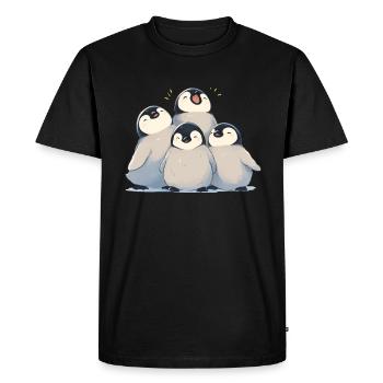 Penguin Babies Kawaii Penguin Cute - Men's Premium Organic T-Shirt - black - Front - Nico (187cm)