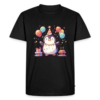 Pinguin Eisfischen Kawaii Pinguin Niedlich - Men's Premium Organic T-Shirt - black - Front - Nico (187cm)