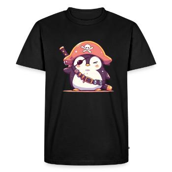 Penguin Penguin Kawaii Penguin Cute - Men's Premium Organic T-Shirt - black - Front - Nico (187cm)