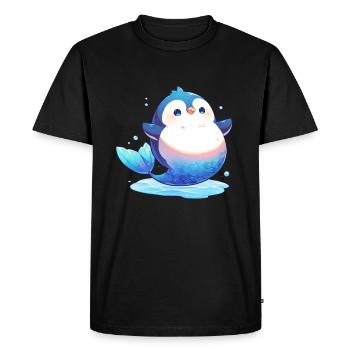 Pingouin, Sirène, Kawaii, Pingouin, Mignon - T-shirt Premium bio Homme - noir - Devant - Nico (187cm)