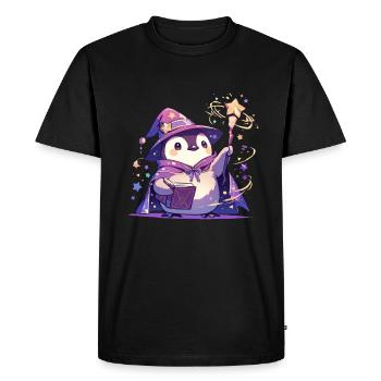 Pingouin Sorcier Kawaii Pingouin Mignon - T-shirt Premium bio Homme - noir - Devant - Nico (187cm)