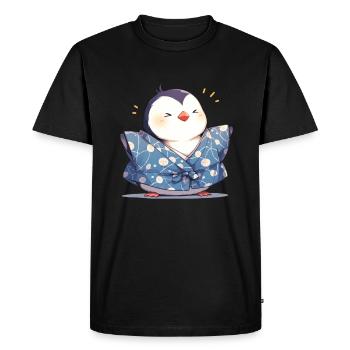 Penguin Kimono Japanese Penguin Cute - Men's Premium Organic T-Shirt - black - Front - Nico (187cm)