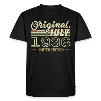 Juillet 1986 Original Cadeau Anniversaire 1986 - T-shirt Premium bio Homme - noir - Devant - Nico (187cm)