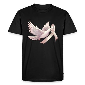 Lung Cancer Awareness Month White Ribbon - Men's Premium Organic T-Shirt - black - Front - Nico (187cm)