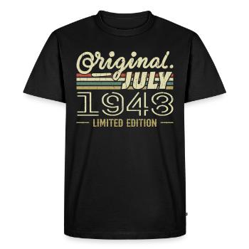 Juillet 1948 Original Cadeau Anniversaire 1948 - T-shirt Premium bio Homme - noir - Devant - Nico (187cm)