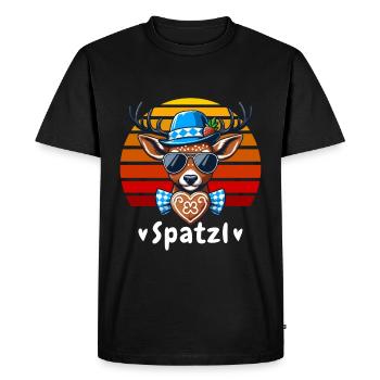 Bavaria Spatzl au pain d’épices Octobre Bleu-Blanc - T-shirt Premium bio Homme - noir - Devant - Nico (187cm)