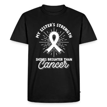 Lung Cancer Awareness Month White Ribbon - Men's Premium Organic T-Shirt - black - Front - Nico (187cm)