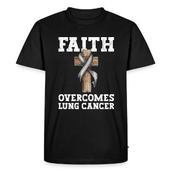 Lung Cancer Awareness Month White Ribbon - Men's Premium Organic T-Shirt - black - Front - Nico (187cm)