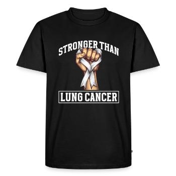 Cancer du poumon Sensibilisation gratuite au cancer du poumon - T-shirt Premium bio Homme - noir - Devant - Nico (187cm)