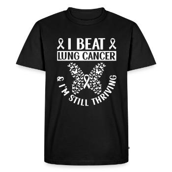 Cancer du poumon Sensibilisation gratuite au cancer du poumon - T-shirt Premium bio Homme - noir - Devant - Nico (187cm)