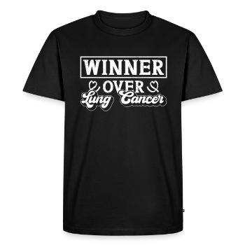 Cancer du poumon Sensibilisation gratuite au cancer du poumon - T-shirt Premium bio Homme - noir - Devant - Nico (187cm)