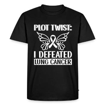 Cancer du poumon Sensibilisation gratuite au cancer du poumon - T-shirt Premium bio Homme - noir - Devant - Nico (187cm)