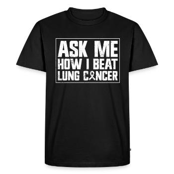 Cancer du poumon Sensibilisation gratuite au cancer du poumon - T-shirt Premium bio Homme - noir - Devant - Nico (187cm)