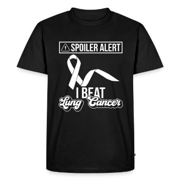 Cancer du poumon Sensibilisation gratuite au cancer du poumon - T-shirt Premium bio Homme - noir - Devant - Nico (187cm)
