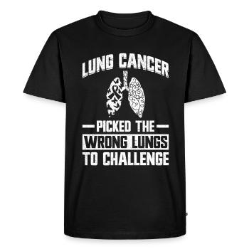 Cancer du poumon Sensibilisation gratuite au cancer du poumon - T-shirt Premium bio Homme - noir - Devant - Nico (187cm)