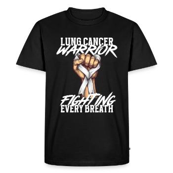 Guerrier du cancer du poumon Sensibilisation au cancer du poumon - T-shirt Premium bio Homme - noir - Devant - Nico (187cm)