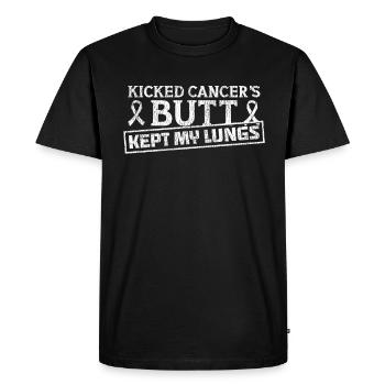 Cancer du poumon Sensibilisation gratuite au cancer du poumon - T-shirt Premium bio Homme - noir - Devant - Nico (187cm)