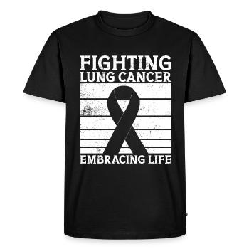 Guerrier du cancer du poumon Sensibilisation au cancer du poumon - T-shirt Premium bio Homme - noir - Devant - Nico (187cm)