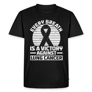 Guerrier du cancer du poumon Sensibilisation au cancer du poumon - T-shirt Premium bio Homme - noir - Devant - Nico (187cm)