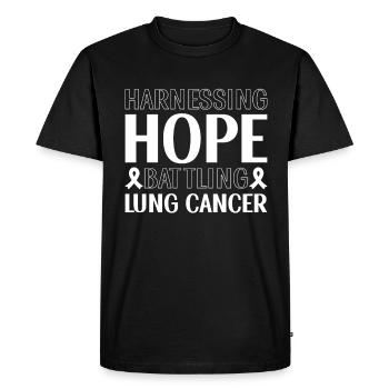 Guerrier du cancer du poumon Sensibilisation au cancer du poumon - T-shirt Premium bio Homme - noir - Devant - Nico (187cm)