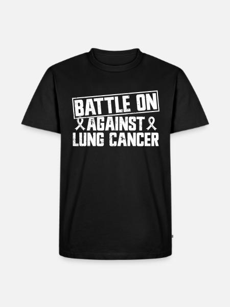 Lungenkrebs-Krieger Lungenkrebs-Bewusstsein - Männer Premium Bio T-Shirt - Schwarz