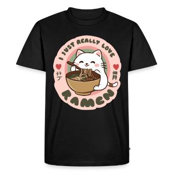Adorable ramen pour chat aimant les nouilles - T-shirt Premium bio Homme - noir - Devant - Nico (187cm)