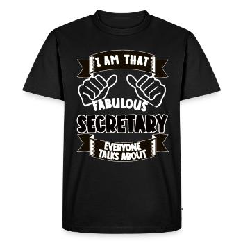 Secrétaire Drôle Dire Cadeau - T-shirt Premium bio Homme - noir - Devant - Nico (187cm)