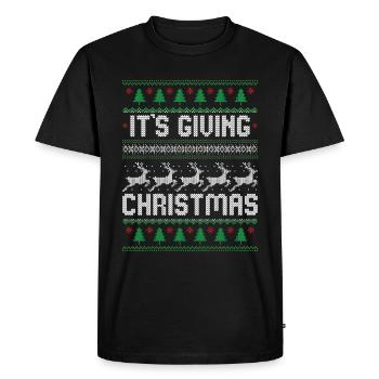It's Giving Christmas - Men's Premium Organic T-Shirt - black - Front - Nico (187cm)