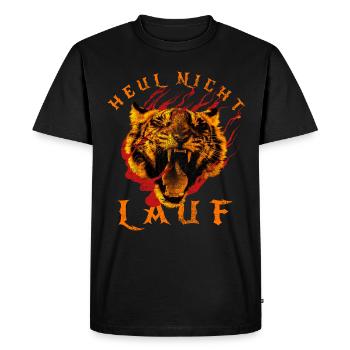 Ne pleurez pas, courez ! - Course à pied, jogging, sport, course à pied - T-shirt Premium bio Homme - noir - Devant - Nico (187cm)