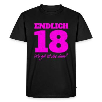 Finally 18 and adult gift 18th birthday - Men's Premium Organic T-Shirt - black - Front - Nico (187cm)