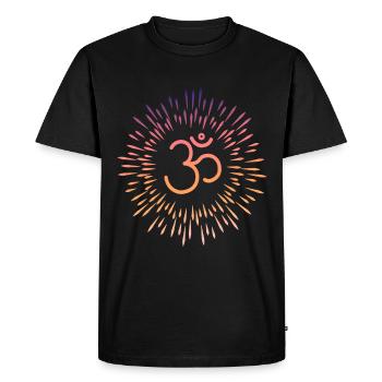 Buddhist Symbol Om Yoga Meditation Gift - Men's Premium Organic T-Shirt - black - Front - Nico (187cm)
