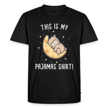 llama sleeping sleepy head lazy alpaca - Men's Premium Organic T-Shirt - black - Front - Nico (187cm)