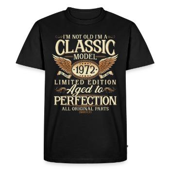 Born in 1972 Vintage Birthday Gift - Men's Premium Organic T-Shirt - black - Front - Nico (187cm)