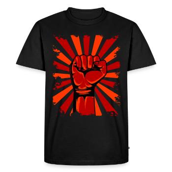 Faust Routes Solidarité Force Résistance - T-shirt Premium bio Homme - noir - Devant - Nico (187cm)