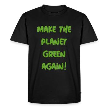 Make The Planet Green Again! - Men's Premium Organic T-Shirt - black - Front - Nico (187cm)
