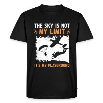 Saut en parachute de parachute - T-shirt Premium bio Homme - noir - Devant - Nico (187cm)