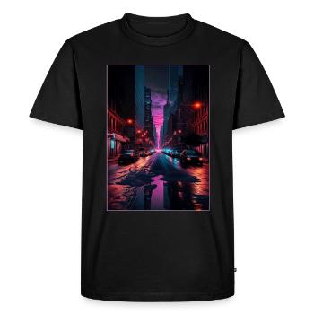New York Vaporwave Esthétique Style Rétro J’aime NY - T-shirt Premium bio Homme - noir - Devant - Nico (187cm)
