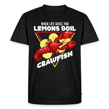 Cuisine cajun et écrevisse homard - T-shirt Premium bio Homme - noir - Devant - Nico (187cm)