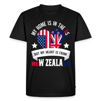 Culture néo-zélandaise Kiwi Oiseau Drapeau de Nouvelle-Zélande - T-shirt Premium bio Homme - noir - Devant - Nico (187cm)