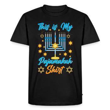 Hanoukka Hanoukka Dreidel Latkes Hanoukka - T-shirt Premium bio Homme - noir - Devant - Nico (187cm)