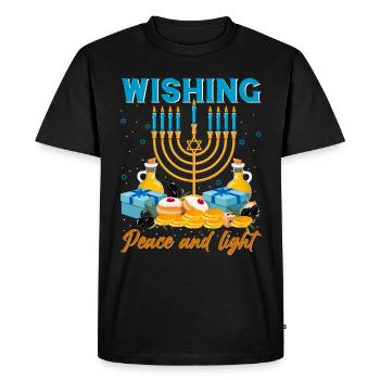 Hanoukka Hanoukka Dreidel Latkes Hanoukka - T-shirt Premium bio Homme - noir - Devant - Nico (187cm)